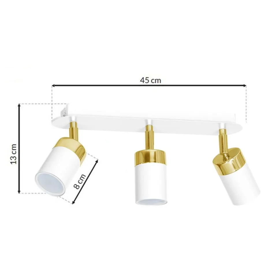 Lampa sufitowa Milagro Joker 3 x GU10, biało-złota