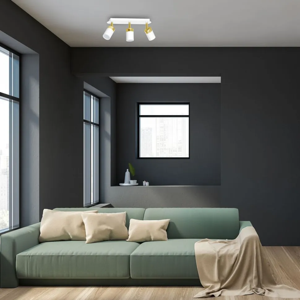 Lampa sufitowa Milagro Joker 3 x GU10, biało-złota