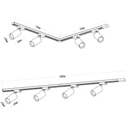 Lampa sufitowa Milagro Pipe Track 4 x GU10, na szynie, 1,5 m, biały