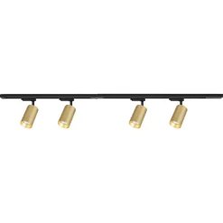 Lampa sufitowa Milagro Pipe Track 4 x GU10, na szynie, 1,5 m, złoty