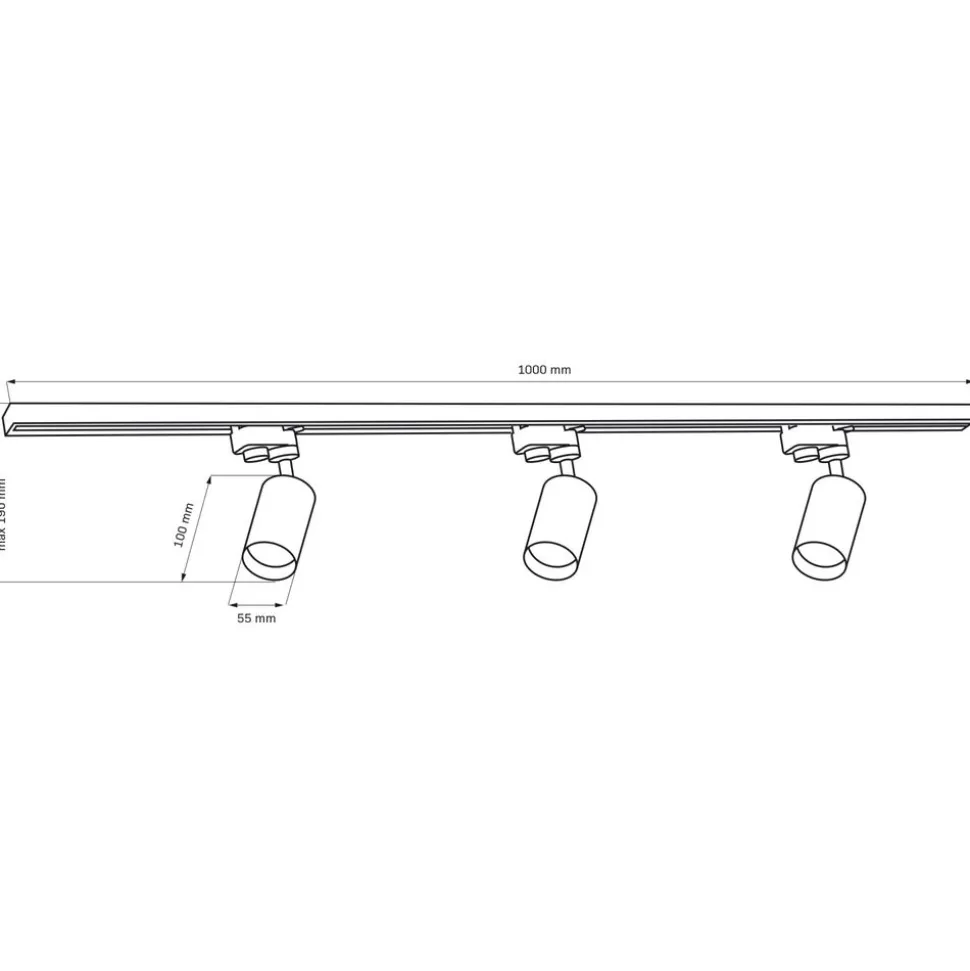 Lampa sufitowa Sanico Goldlux Paris 3 x GU10, na szynie, 1 m, biała