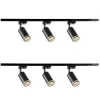 Lampa sufitowa Sanico Goldlux Paris 6 x GU10, na szynie, 2 x 1 m, czarna