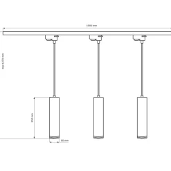 Lampa sufitowa wisząca Sanico Goldlux Paris, na szynie, 3 x 10GU, 1 m, biała
