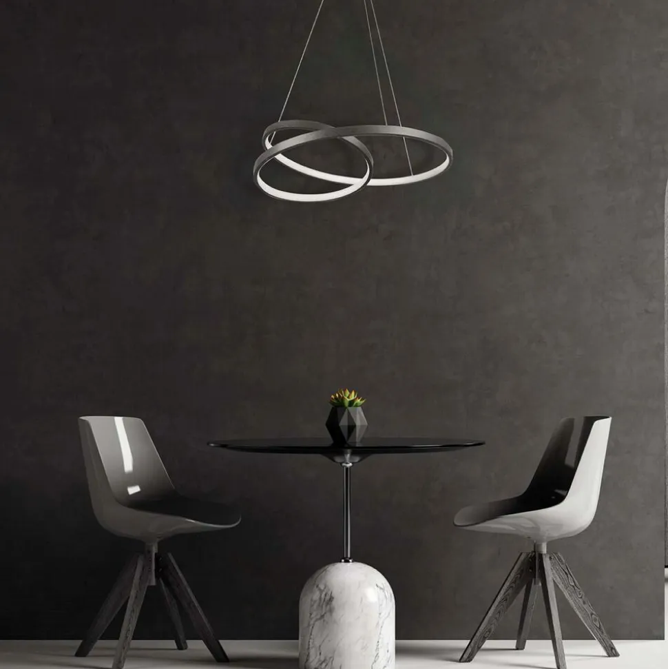 Lampa wisząca LED Sanico Goldlux Zefira, 50 cm, 4000K, antracyt