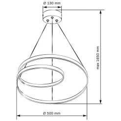 Lampa wisząca LED Sanico Goldlux Zefira, 50 cm, 4000K, nikiel