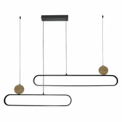 Lampa wisząca LED Sanico Goldlux Florentyna, 48 W, 4000K, trawertyn, czarna