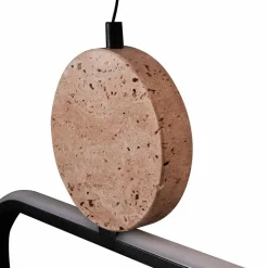Lampa wisząca LED Sanico Goldlux Florentyna, 48 W, 4000K, trawertyn, czarna