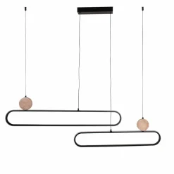 Lampa wisząca LED Sanico Goldlux Florentyna, 48 W, 4000K, trawertyn, czarna