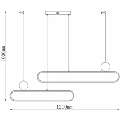 Lampa wisząca LED Sanico Goldlux Florentyna, 48 W, 4000K, trawertyn, czarna