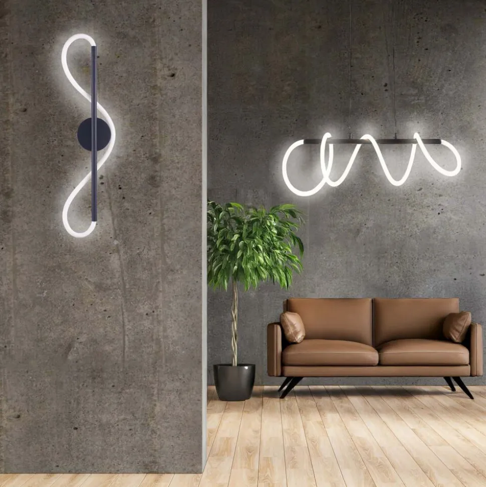 Lampa wisząca LED Sanico Goldlux Emma, 38 W, 4450lm, 4000K, czarna