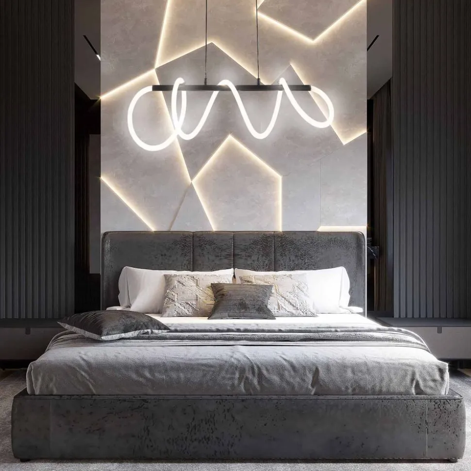Lampa wisząca LED Sanico Goldlux Emma, 38 W, 4450lm, 4000K, czarna