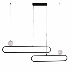 Lampa wisząca LED Sanico Goldlux Florentyna, 48 W, 4000K, lastryko, czarna