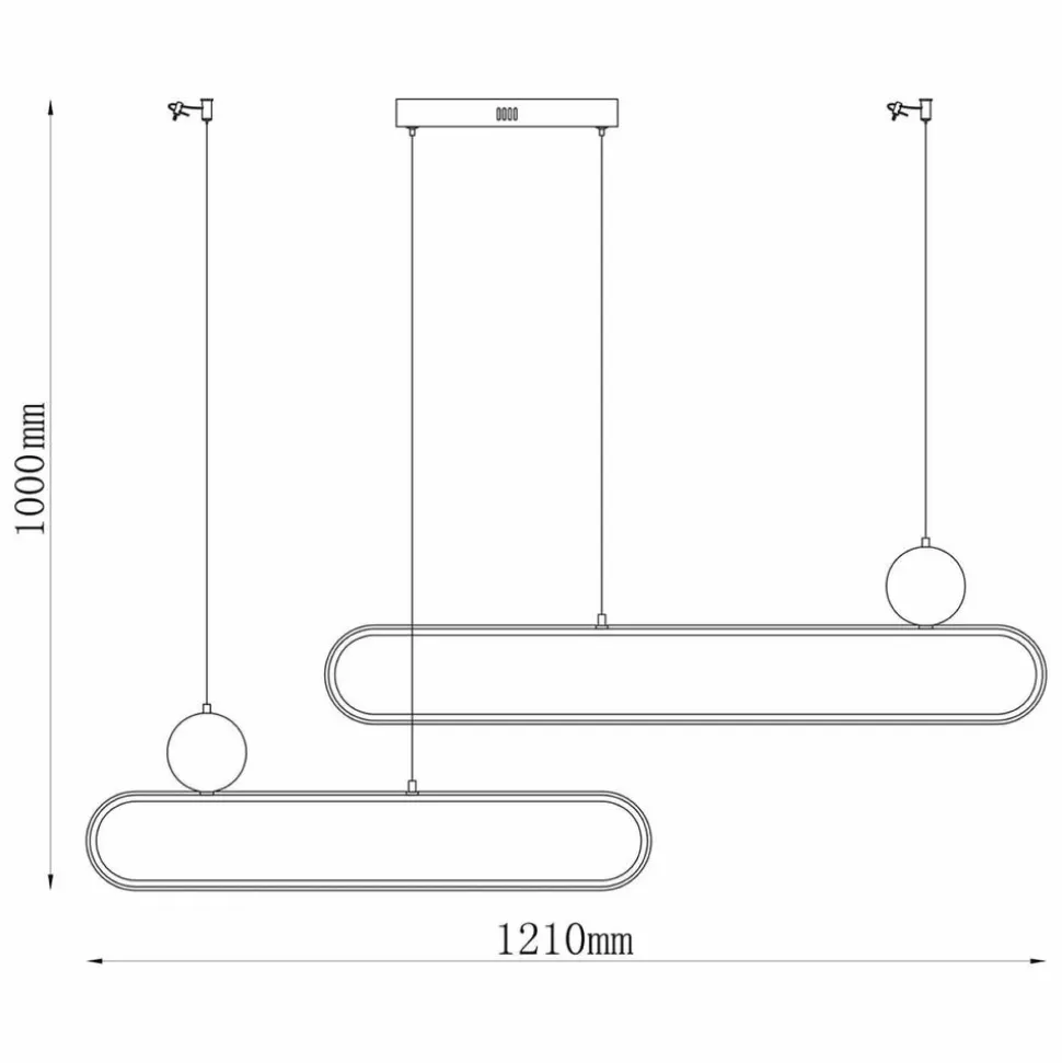 Lampa wisząca LED Sanico Goldlux Florentyna, 48 W, 4000K, lastryko, czarna