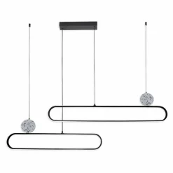 Lampa wisząca LED Sanico Goldlux Florentyna, 48 W, 4000K, lastryko, czarna
