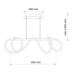 Lampa wisząca LED Sanico Goldlux Emma, 38 W, 4450lm, 4000K, złota