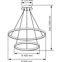 Lampa wisząca LED Sanico Goldlux Lea 2, 35 W, 4000K, srebrna