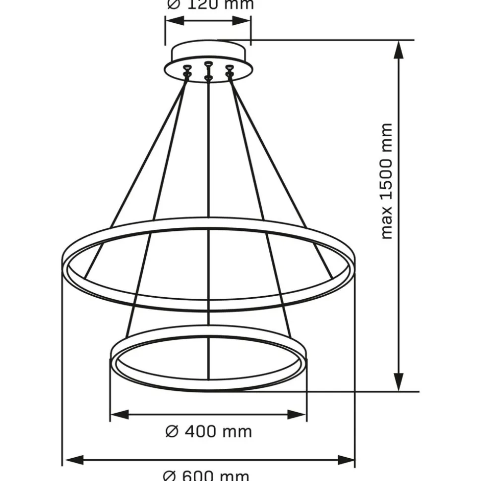 Lampa wisząca LED Sanico Goldlux Lea 2, 35 W, 4000K, srebrna