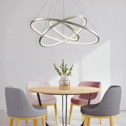 Lampa wisząca LED Sanico Goldlux Lea 3, 60 W, 4000K, srebrna