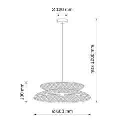 Lampa wisząca Sanico Goldlux Bali, 60 x 13 cm, E27