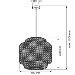 Lampa wisząca Sanico Goldlux Berta, 40 x 38 cm, E27