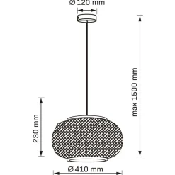 Lampa wisząca Sanico Goldlux Emilia, 41 x 23 cm, E27