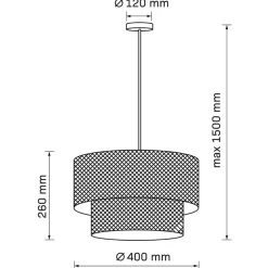 Lampa wisząca Sanico Goldlux Takara, 40 x 26 cm, E27
