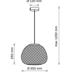 Lampa wisząca Sanico Goldlux Zanzibar Black, 35 x 26 cm, E27