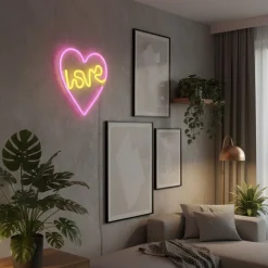Lampka dekoracyjna LED Sanico Goldlux, neon serce love