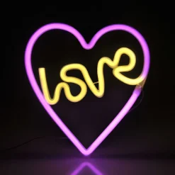 Lampka dekoracyjna LED Sanico Goldlux, neon serce love