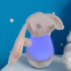 Lampka LED Sanico Goldlux, Królik, różowa, z pozytywką