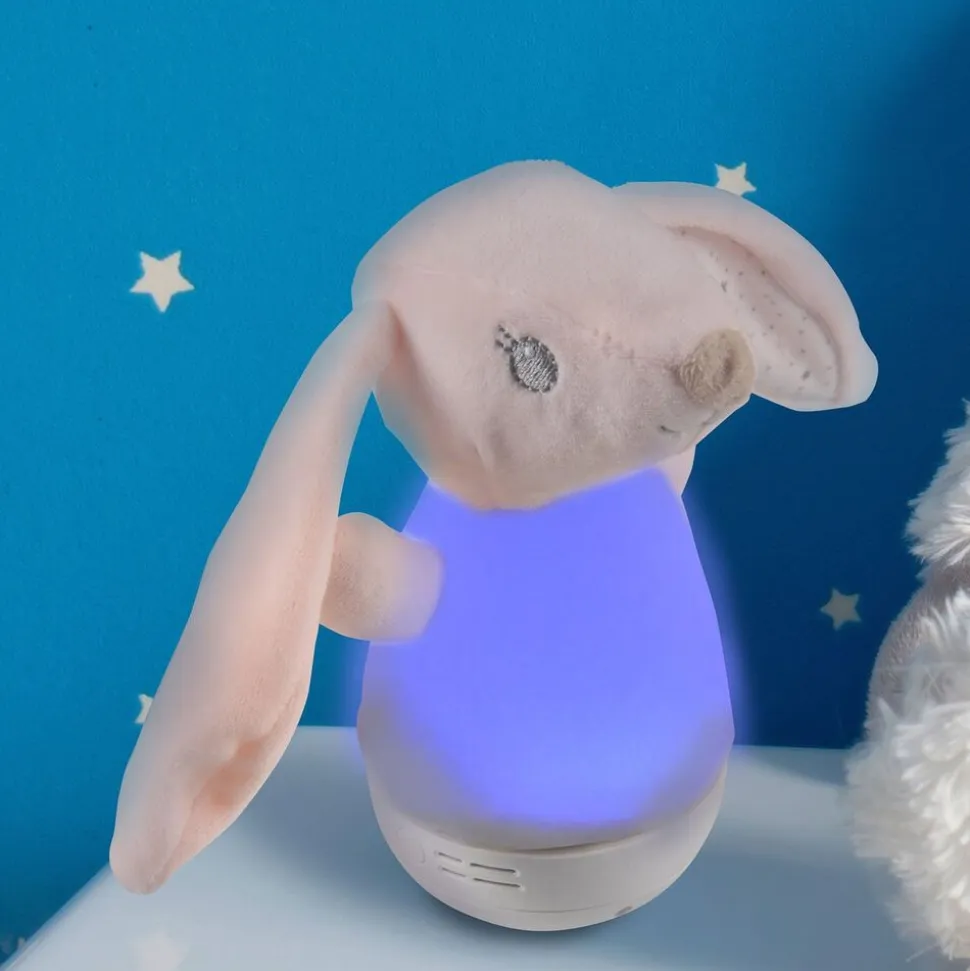 Lampka LED Sanico Goldlux, Królik, różowa, z pozytywką