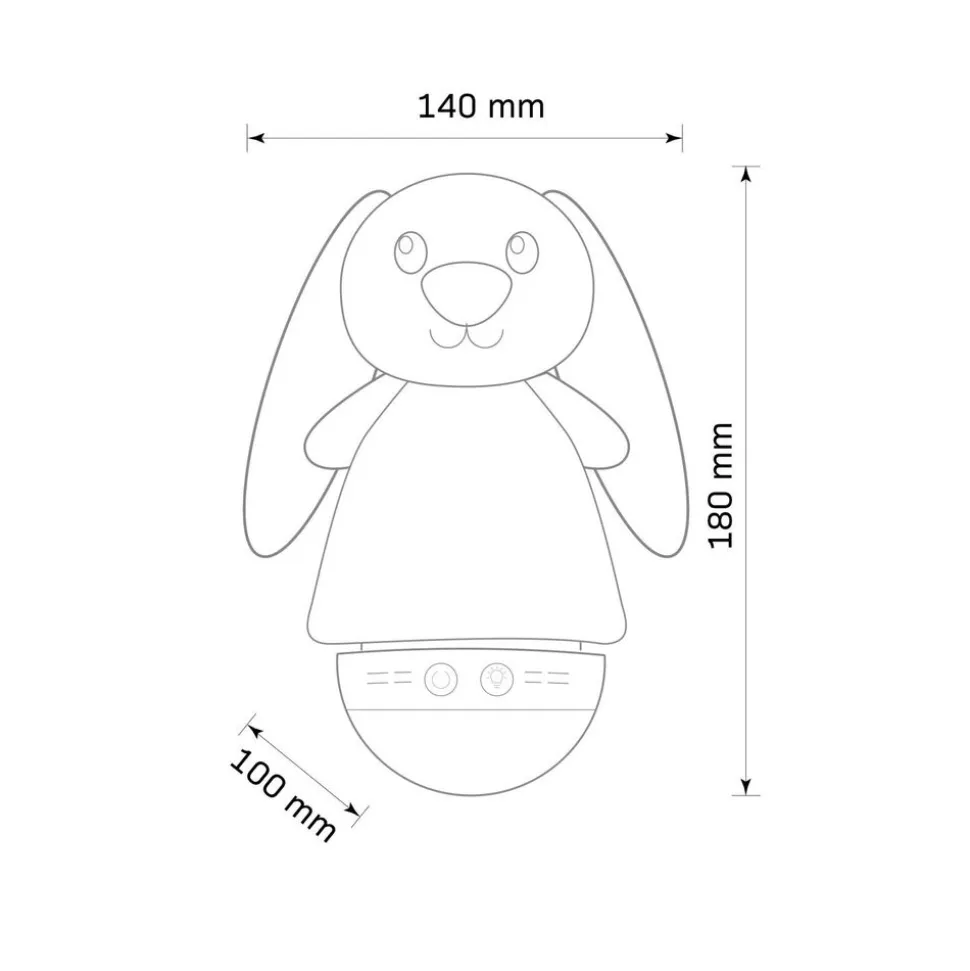 Lampka LED Sanico Goldlux, Królik, różowa, z pozytywką