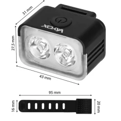 Lampka rowerowa przednia Vayox VA0153, 300 lm, akumulatorowa