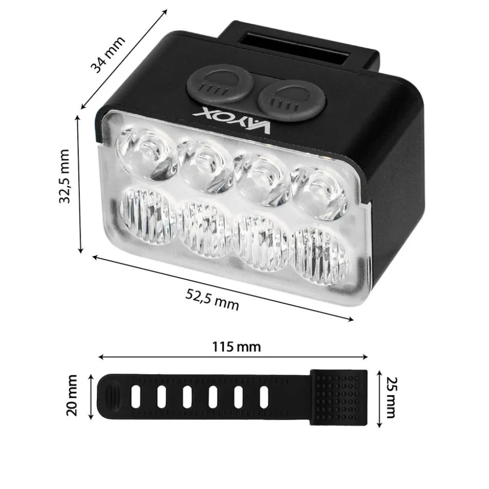 Lampka rowerowa przednia Vayox VA0151, 900 lm, akumulatorowa