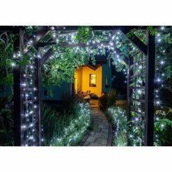 Lampki Ogrodowe Świąteczne 200 LED, sterowane telefonem, zimne białe