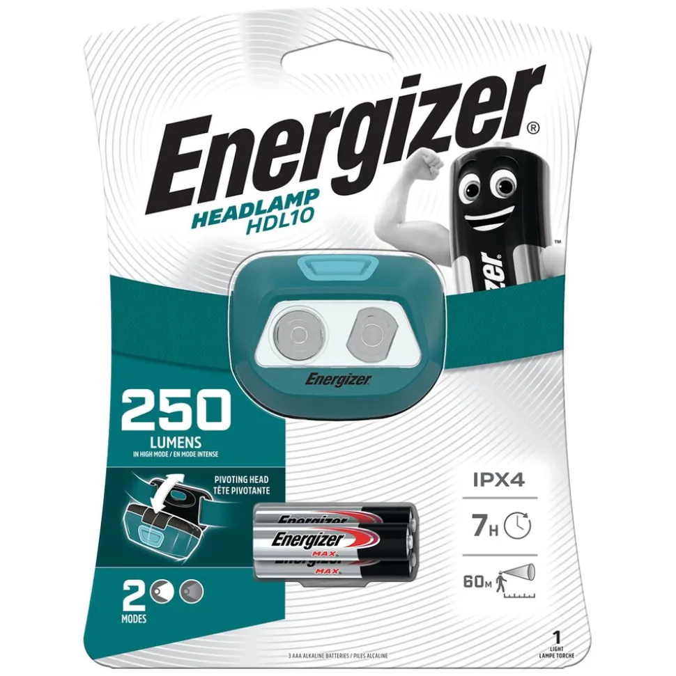 Latarka czołowa Energizer HDL10 LED, 3 dołączone baterie AAA