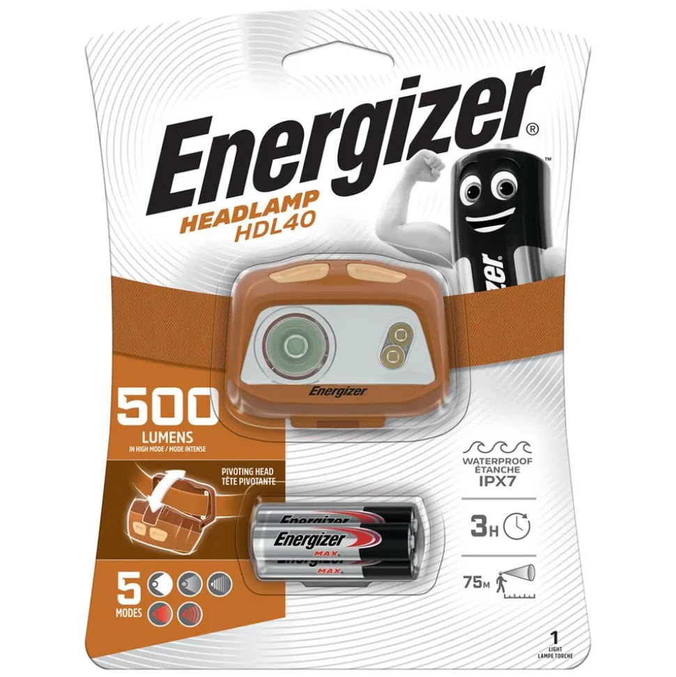 Latarka czołowa Energizer HDL40 LED, 3 dołączone baterie AAA