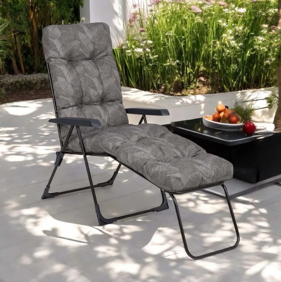 Leżak ogrodowy Patio Tulon G060-06IB, wielopozycyjny, szary
