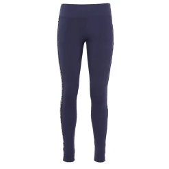 Legginsy damskie, niebieskie z lampasem Love, S/M, z wysokim stanem
