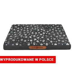 Legowisko dla psa Dogguru z pianką memory, łapki, szare