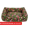 Legowisko Dogguru z motywem świątecznym, choinki, zielone