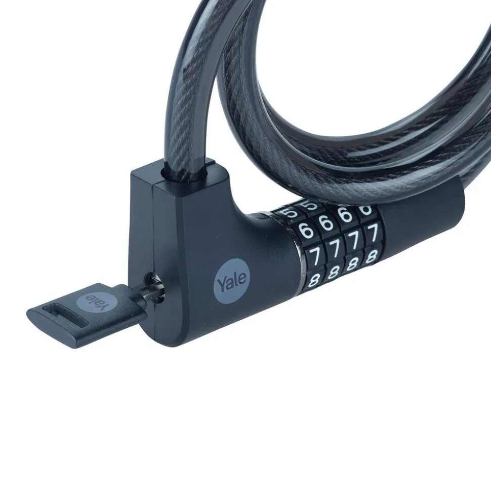 Linka rowerowa z zamkiem szyfrowym i kluczem Yale Essential Security, 100 x 1,2 cm