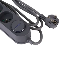 Listwa zasilająca Hykker, z USB, 1,5 m, 5 gniazd, szara