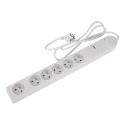 Listwa zasilająca z wyłącznikiem Hykker, 6 gniazd, USB-A, USB-C