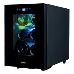 Lodówka na wino Hoffen Expert, 13 l, na 6 butelek, LED, czarna