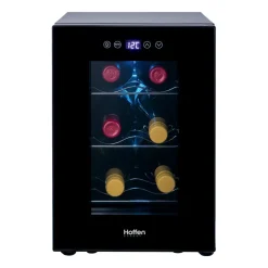 Lodówka na wino Hoffen Expert, 13 l, na 6 butelek, LED, czarna