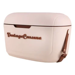 Lodówka turystyczna Vintage Cuisine, 18,8 l, z paskiem do przenoszenia, beżowa