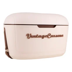 Lodówka turystyczna Vintage Cuisine, 18,8 l, z paskiem do przenoszenia, beżowa