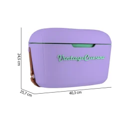 Lodówka turystyczna Vintage Cuisine, 18,8 l, z paskiem do przenoszenia, fioletowa