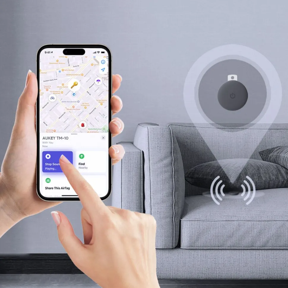 Lokalizator Bluetooth Aukey TM-10 Track Mate 1, szary